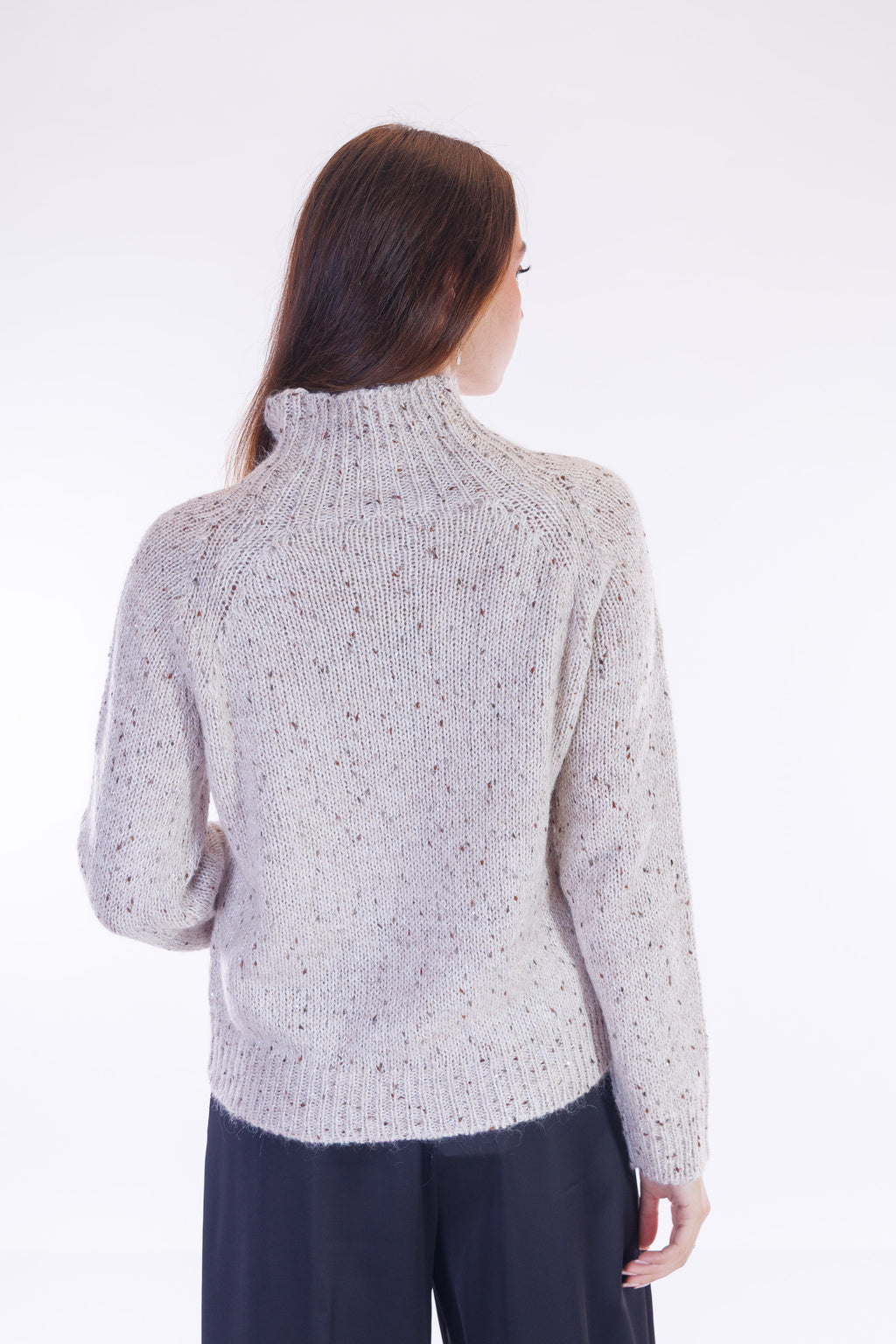 Maglione collo alto melange