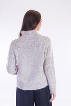 Maglione collo alto melange