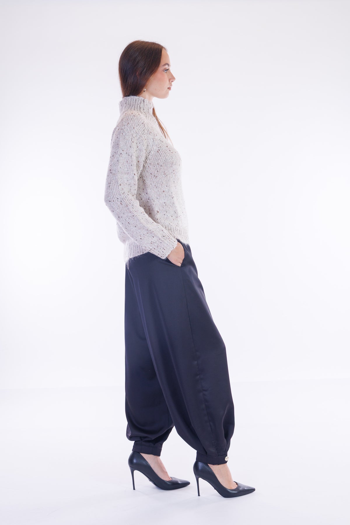 Pantalone harem raso