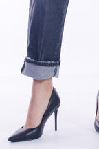 Jeans straight risvolto