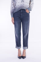 Jeans straight risvolto