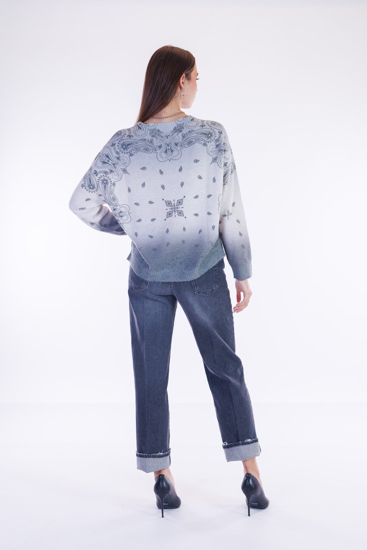 Jeans straight risvolto
