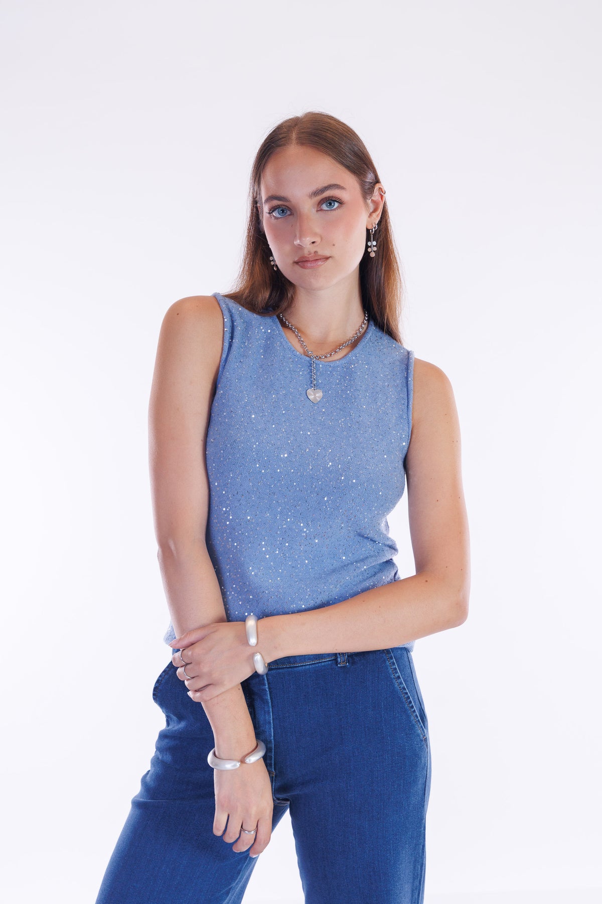 Top micro paillettes