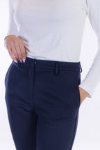Pantalone flare punto stoffa gessato