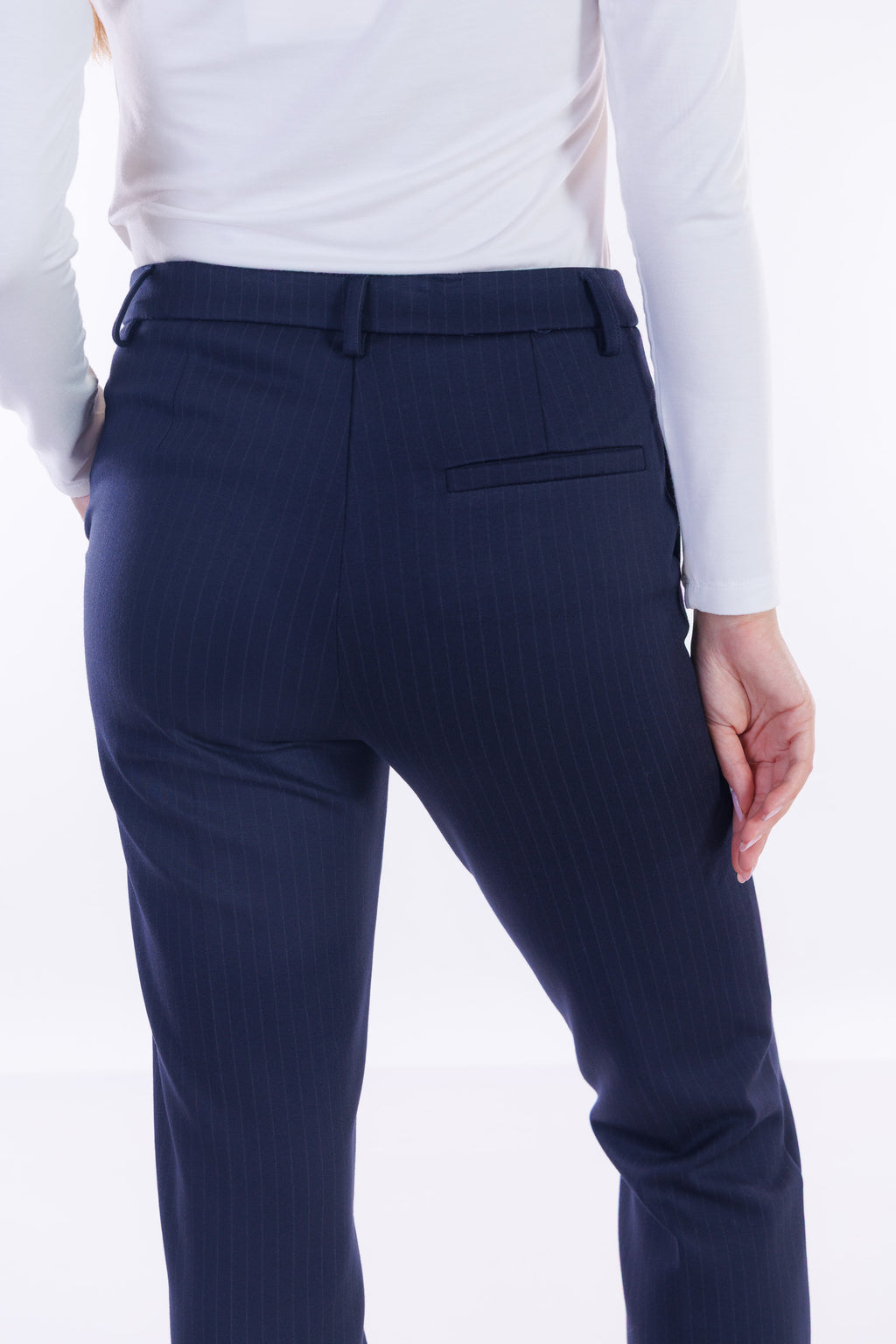Pantalone flare punto stoffa gessato