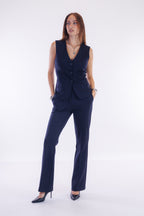 Gilet punto stoffa gessato