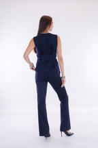 Gilet punto stoffa gessato