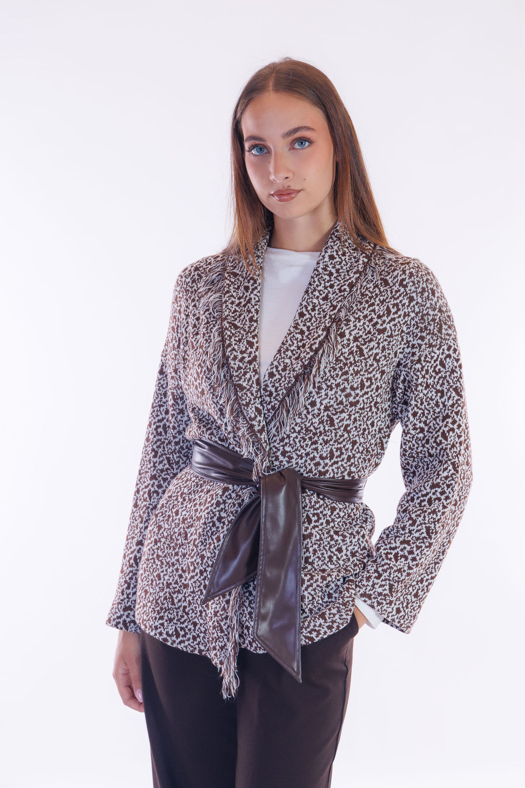 Cardigan vestaglia jacquard