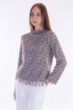 Maglia jacquard frange