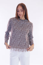 Maglia jacquard frange