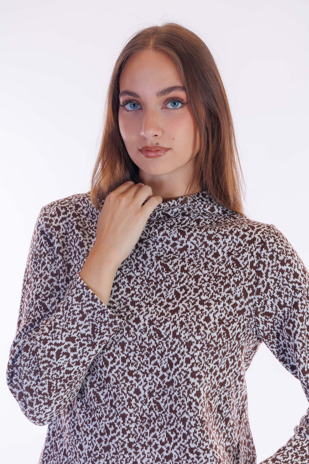 Maglia jacquard frange