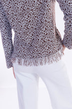 Maglia jacquard frange