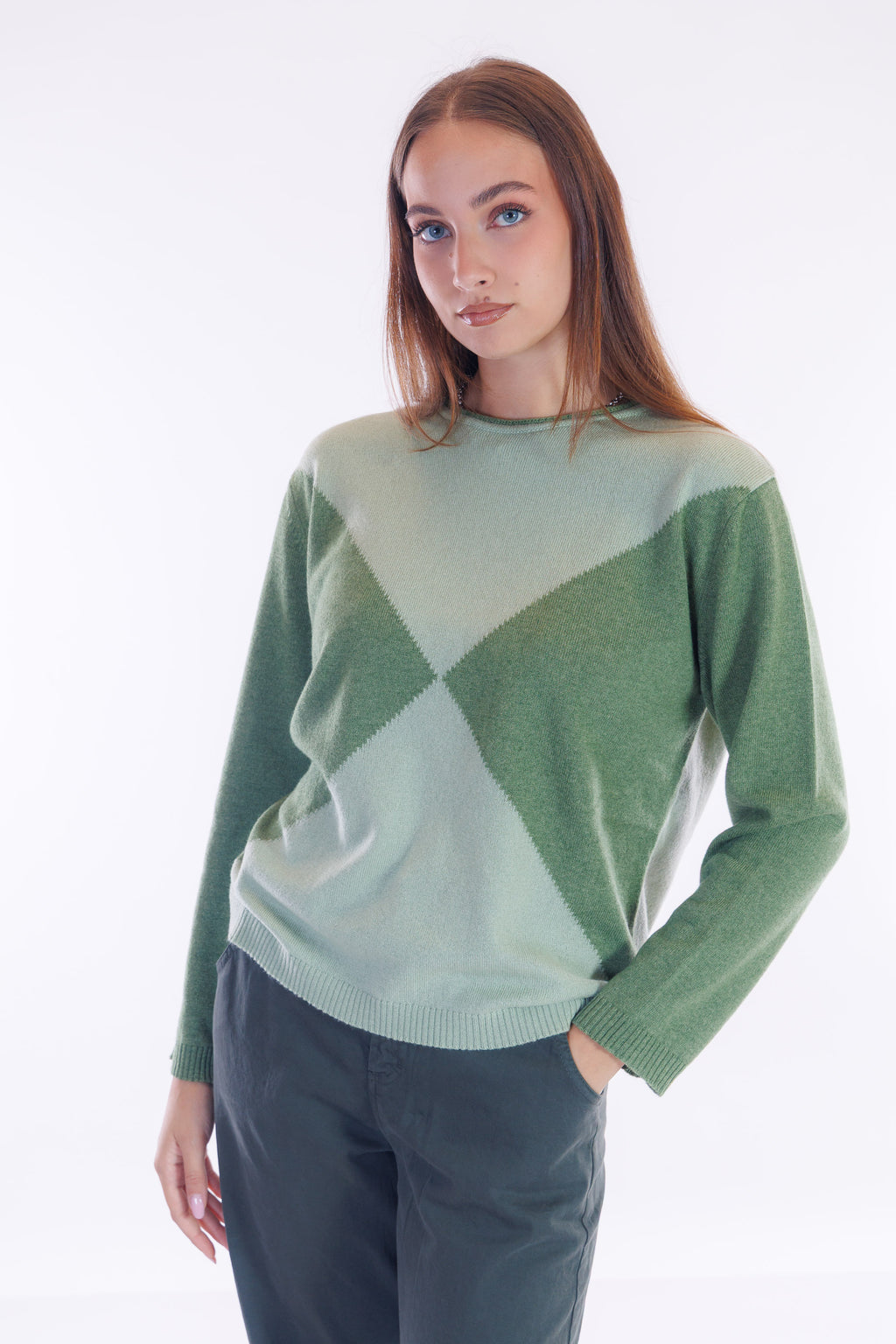 Maglia girocollo rombi