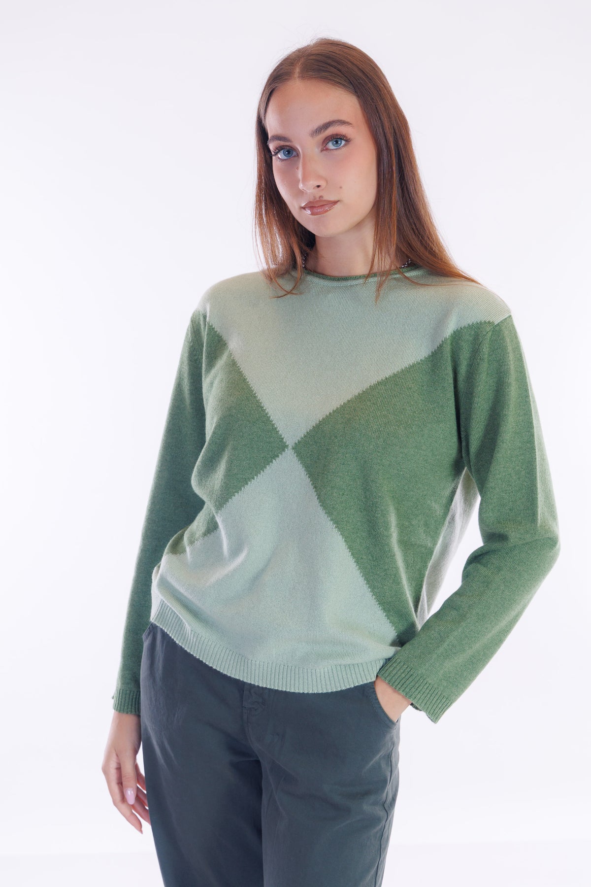 Maglia girocollo rombi