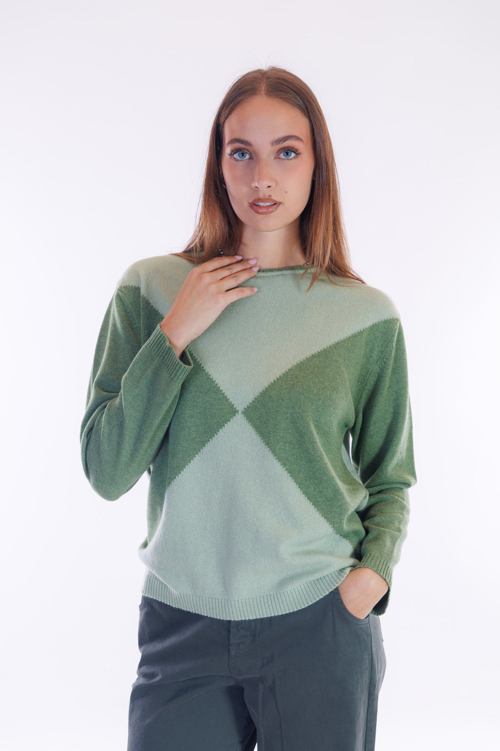 Maglia girocollo rombi