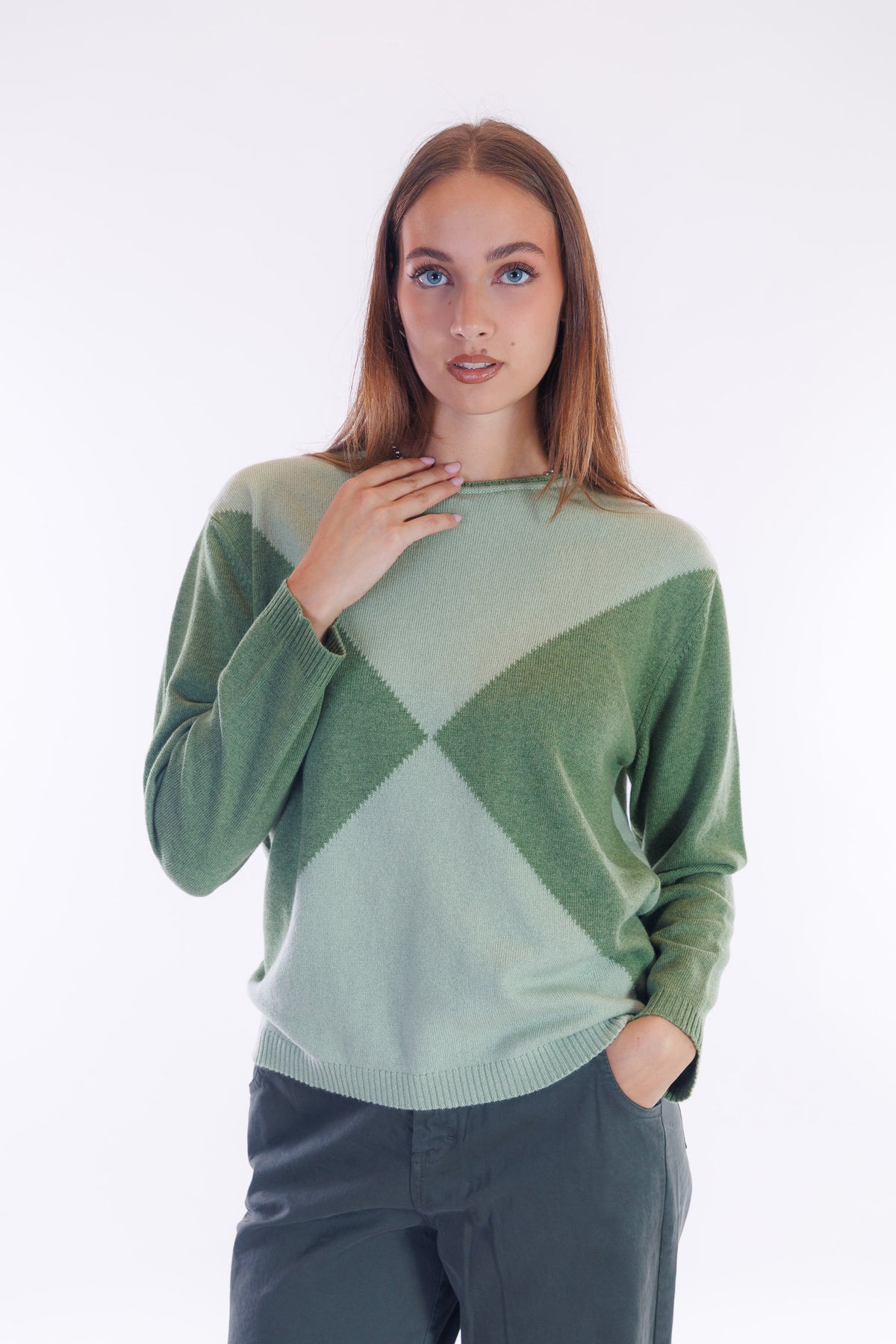Maglia girocollo rombi