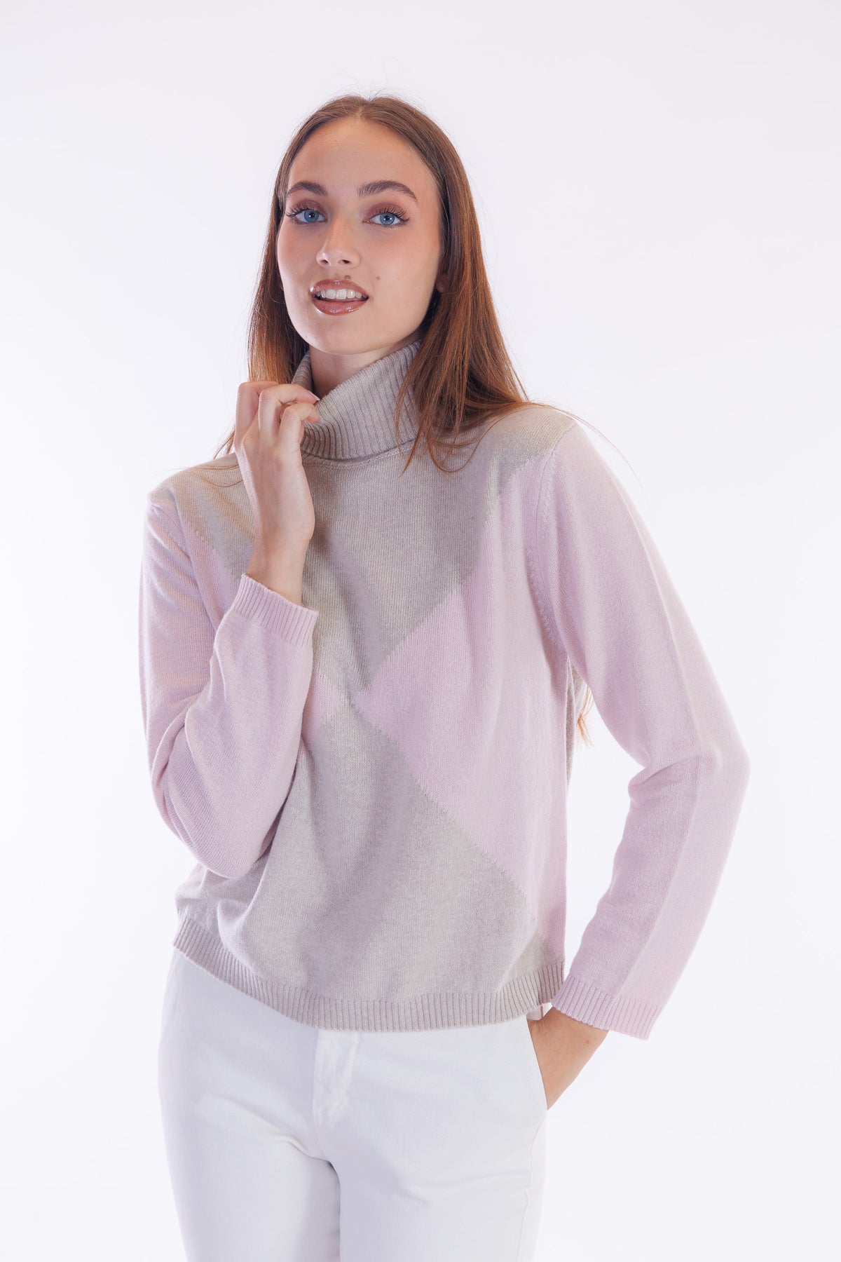 Maglia dolcevita rombi