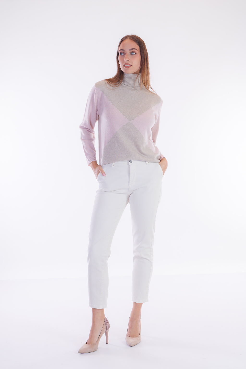 Maglia dolcevita rombi