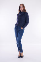 Jeans mom fit risvolto