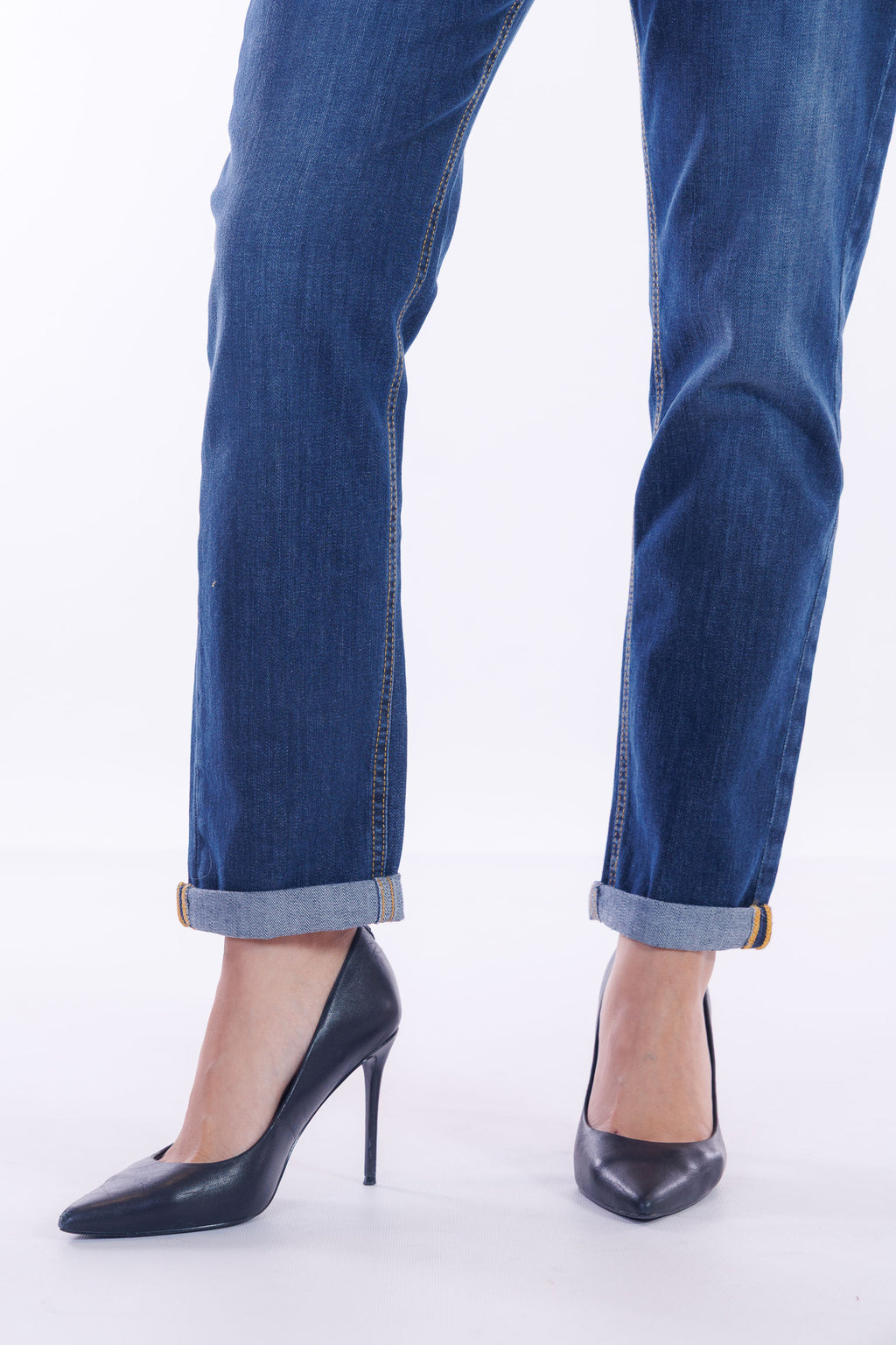 Jeans mom fit risvolto