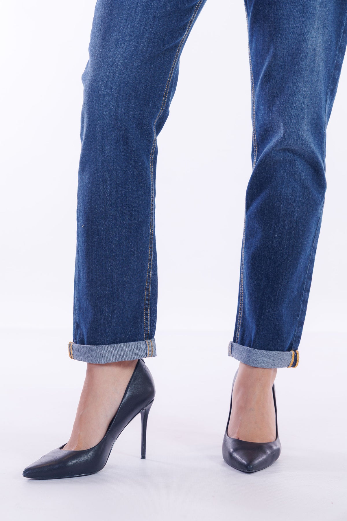 Jeans mom fit risvolto