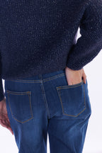 Jeans mom fit risvolto