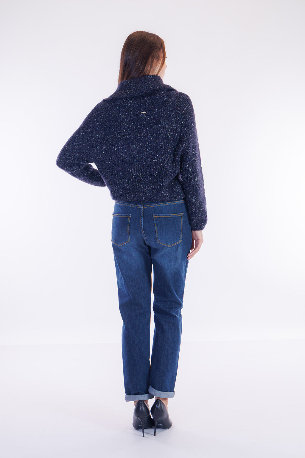Jeans mom fit risvolto