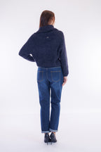 Jeans mom fit risvolto