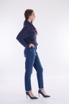 Jeans mom fit risvolto