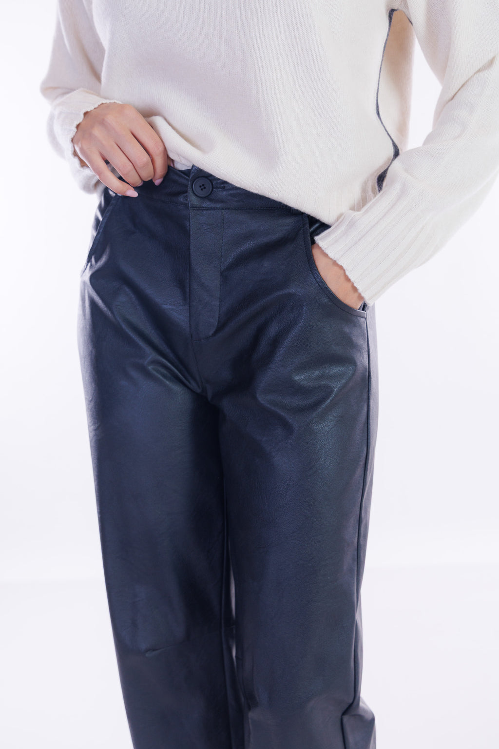 Pantalone barrel ecopelle