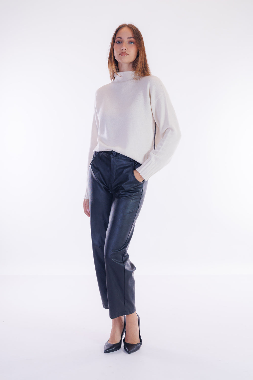 Pantalone barrel ecopelle