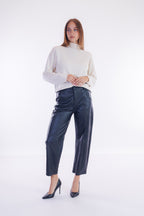 Pantalone barrel ecopelle