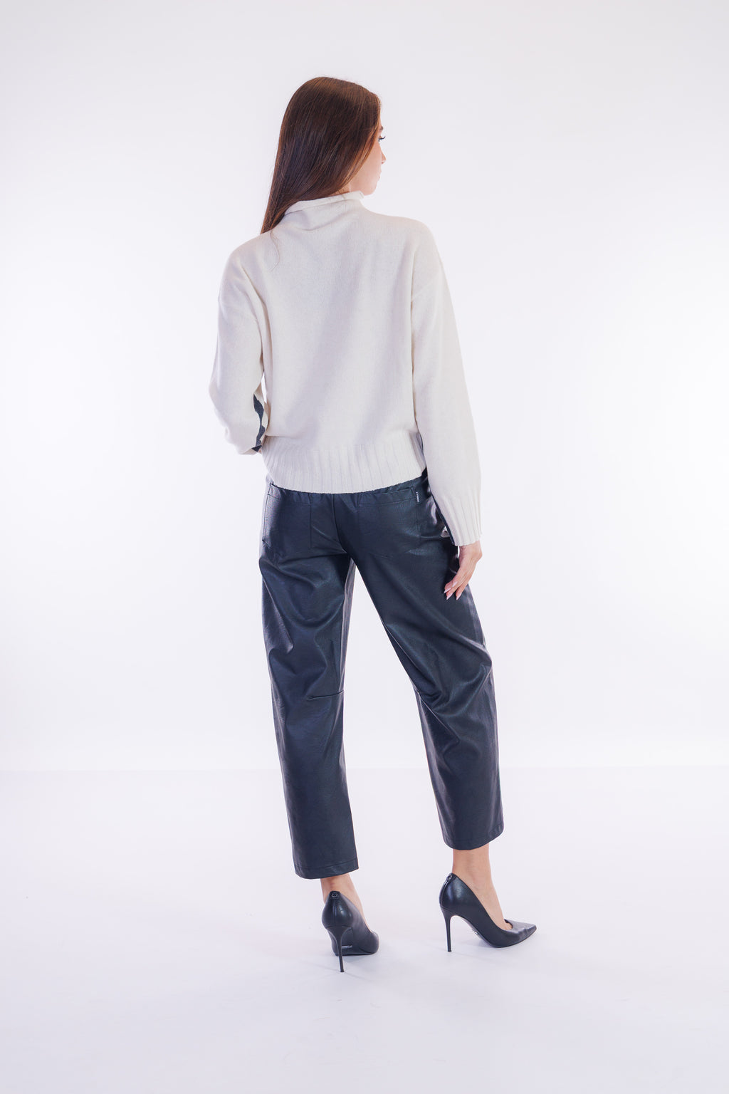 Pantalone barrel ecopelle