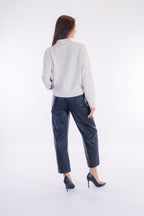 Pantalone barrel ecopelle