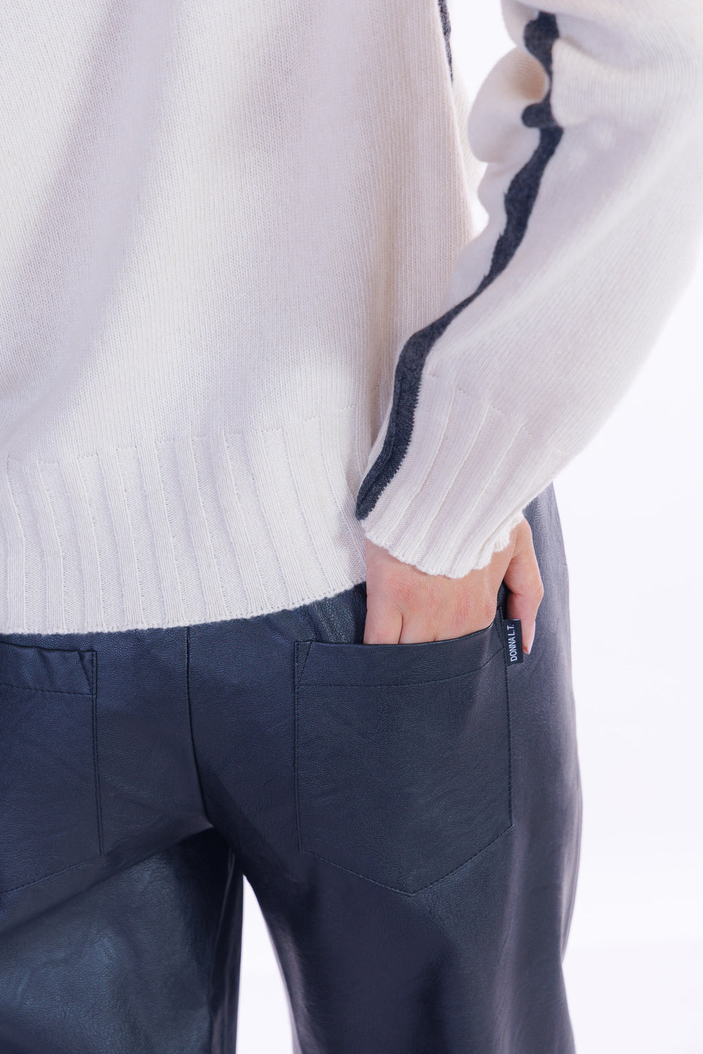 Pantalone barrel ecopelle