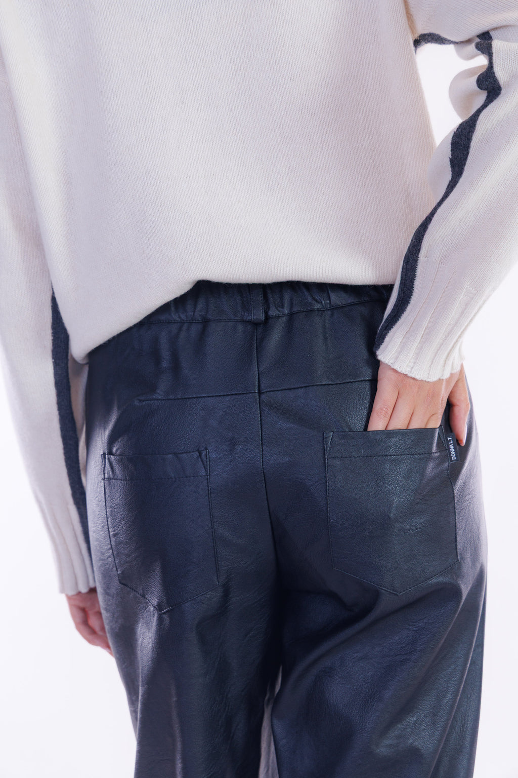 Pantalone barrel ecopelle