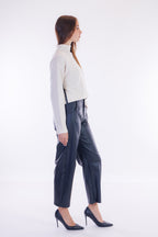 Pantalone barrel ecopelle