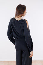 Blusa fluida anelli dorati