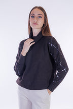 Maglia rombi paillettes maniche