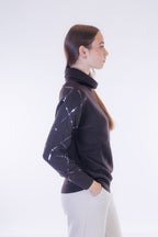 Maglia rombi paillettes maniche