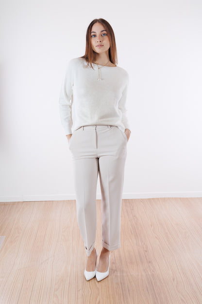 Pantalone cropped risvoltino