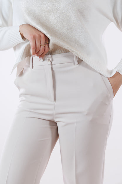Pantalone cropped risvoltino