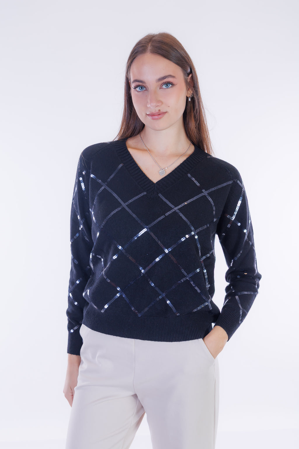 Maglia paillettes rombi