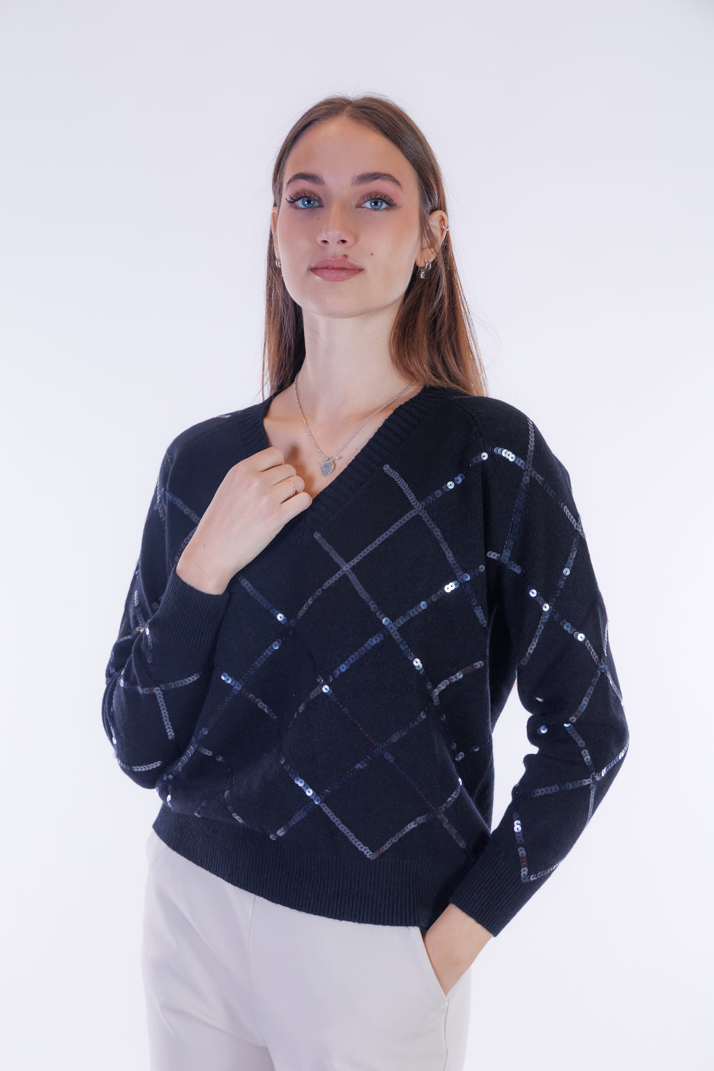 Maglia paillettes rombi