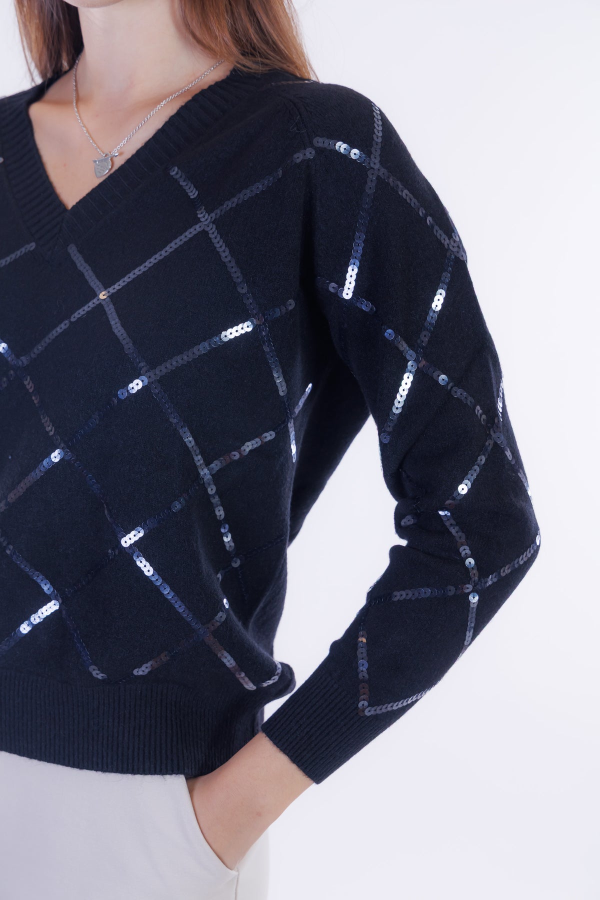 Maglia paillettes rombi