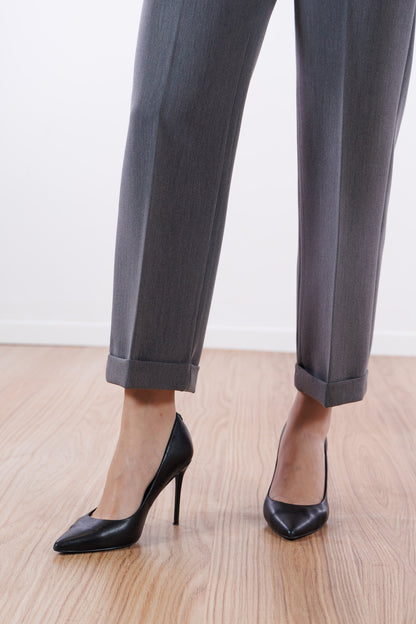 Pantalone cropped risvoltino