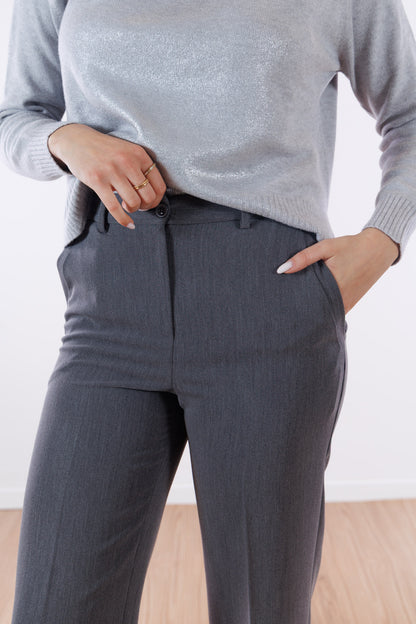 Pantalone cropped risvoltino