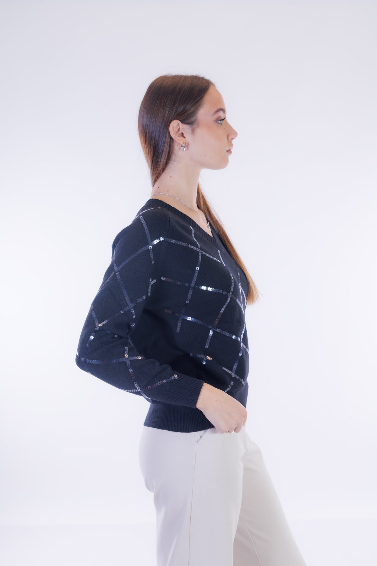 Maglia paillettes rombi