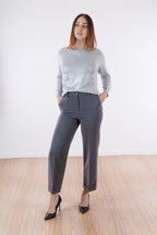 Pantalone cropped risvoltino