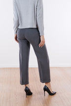 Pantalone cropped risvoltino